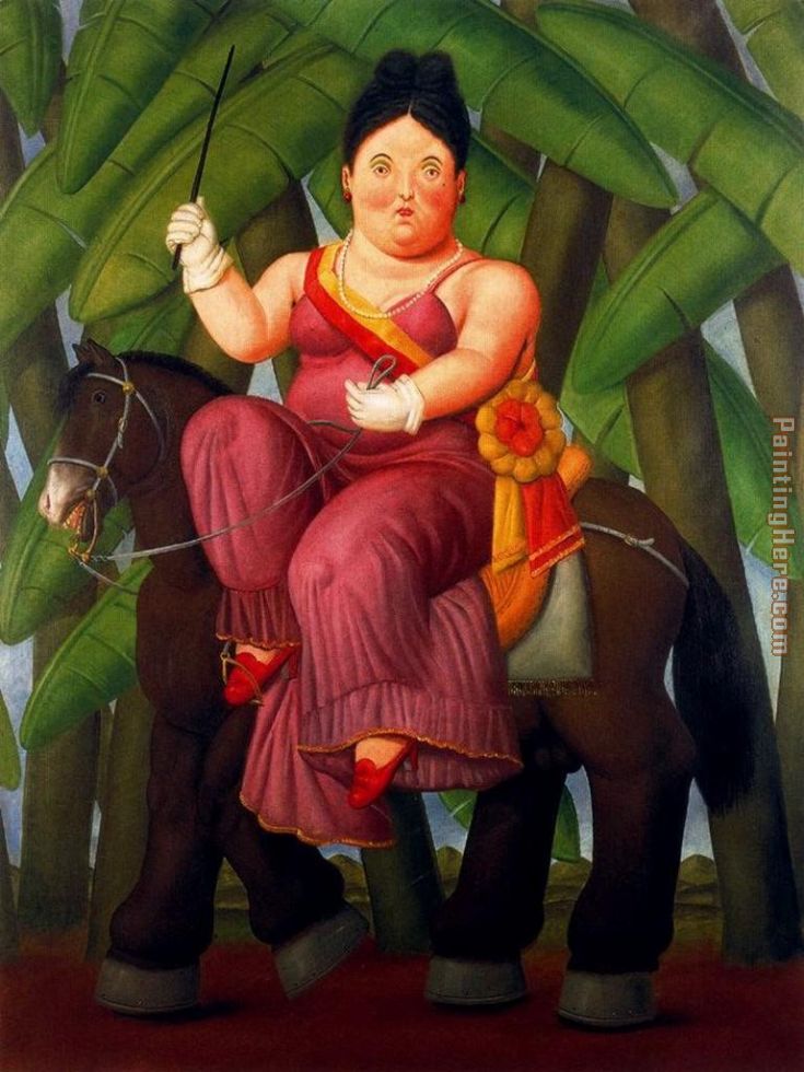 La primera dama painting - Fernando Botero La primera dama art painting